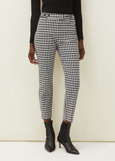 Gigi Dogtooth Trouser - Black/Ivory