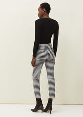 Gigi Dogtooth Trouser - Black/Ivory