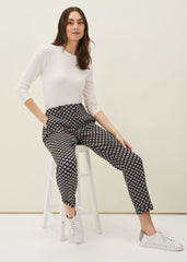 Ryleigh Geometric Print Tapered Trouser - Black/Multi
