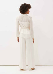 Florentine Wide Leg Trousers - Buttermilk