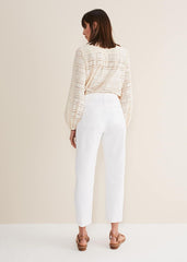 Petra Raw Hem Straight Leg Jean - White