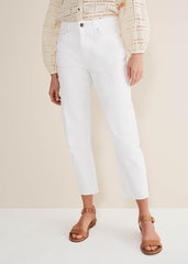 Petra Raw Hem Straight Leg Jean - White