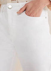 Petra Raw Hem Straight Leg Jean - White