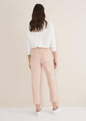 Petra Raw Hem Straight Leg Jean - Pink