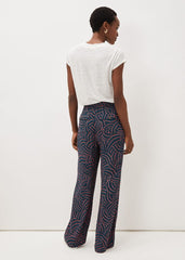 Grace Geo Printed Trouser - Navy/Multi