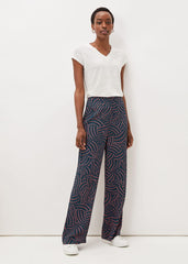 Grace Geo Printed Trouser - Navy/Multi