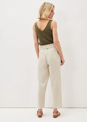 Hazel Linen Tapered Trousers - Stone