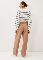 Faya Wide Leg Tailored Trouser - Caramel