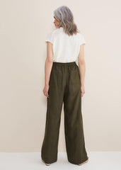 Lolita Drawstring Linen Trouser - Khaki