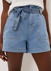 Pollie Denim Cargo Short - Denim