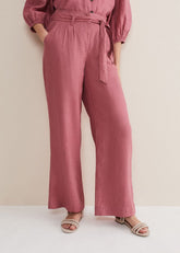 Raven Linen Trouser - Rose