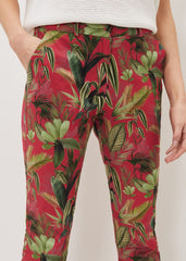 Desta Tropical Print Trouser - Hot Pink