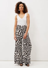 Isabelle Zebra Print Wide Leg Trouser - Multi-Coloured