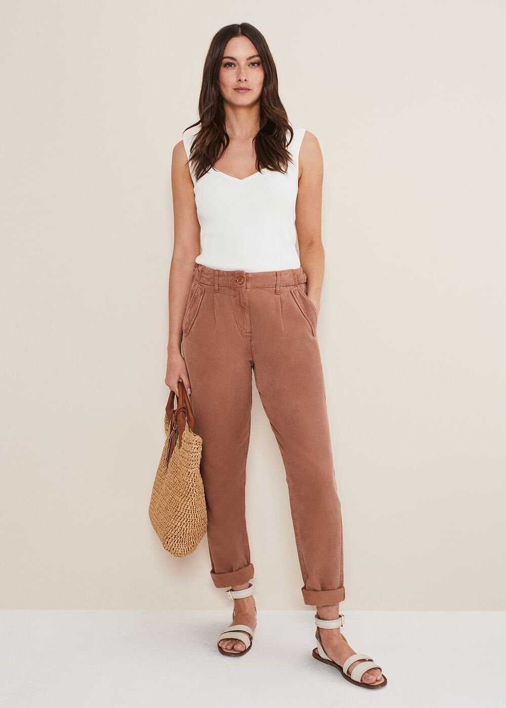 Ivana Relaxed Chino Trouser - Chocolate