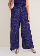 Coletta Leopard Print Trousers - Ultra Violet