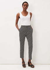 Mackenzie Geo Tapered Trouser - Black/White