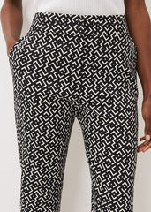 Mackenzie Geo Tapered Trouser - Black/White