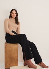 Ara Side Split Bootcut Ponte Trouser - Black