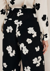 Rae Floral Wide Leg Trouser - Black