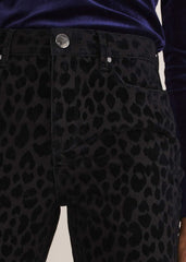 Jaimie Flocked Jeans - Black