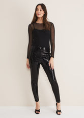 Ausha Black Sequin Leggings - Black