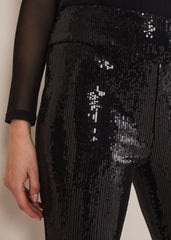 Ausha Black Sequin Leggings - Black