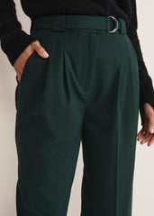 Catira Crepe Wide Leg Trousers - Forest Green