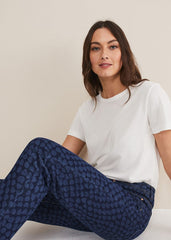 Petra Heart Straight Leg Jeans - Mid Blue