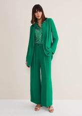 Opal Wide Leg Trousers - Green