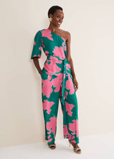 Madison Abstract Trousers Co-Ord - Green/Pink