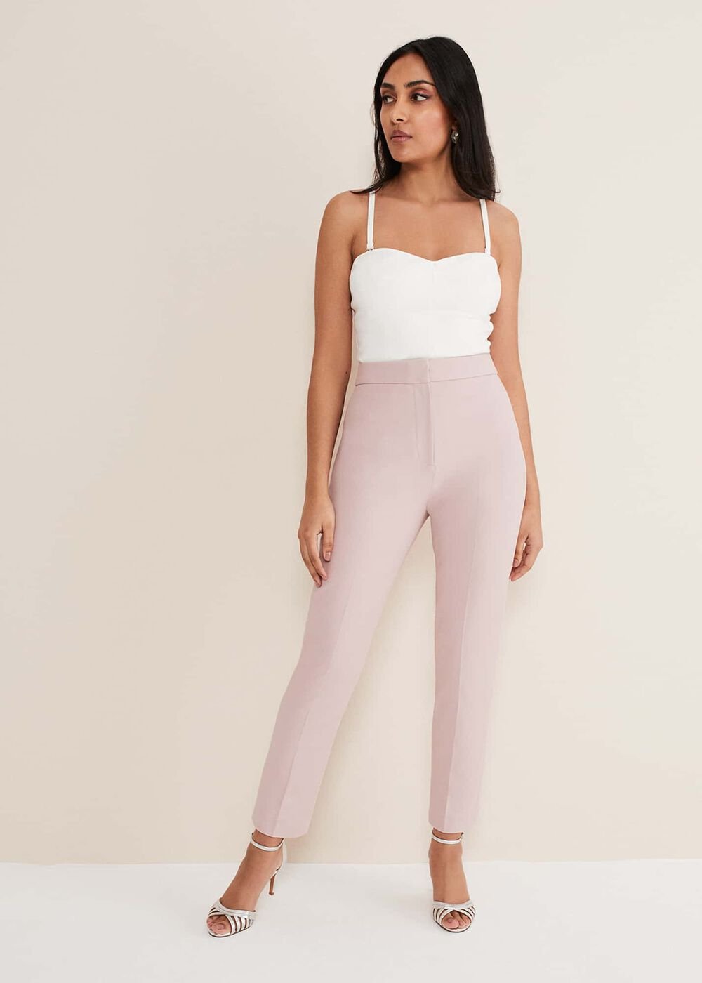 Petite Eira Cigarette Trousers - Soft Pink