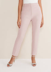 Petite Eira Cigarette Trousers - Soft Pink