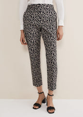 Fran Cigarette Trousers - Black/Stone