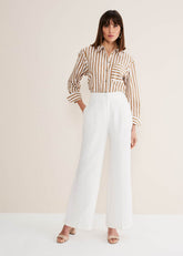 Bianca Wide Leg Suit Trousers - Ivory