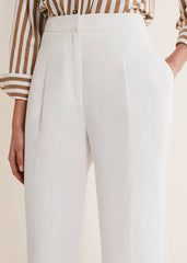 Bianca Wide Leg Suit Trousers - Ivory