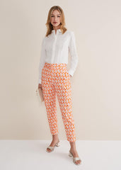 Elysia Geo Cigarette Trousers - Pink/Orange