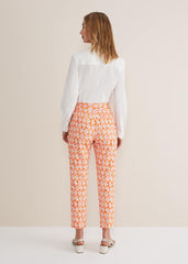 Elysia Geo Cigarette Trousers - Pink/Orange