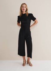 Audrea Black Wide Leg Culottes - Black