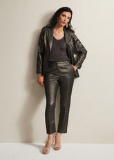 Ulrica Shimmer Straight Leg Trousers - Metallic