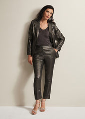 Ulrica Shimmer Straight Leg Trousers - Metallic