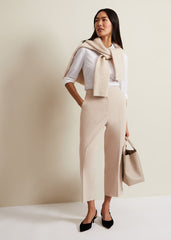 Everlee Crop Straight Leg Smart Trouser - Stone