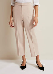 Everlee Crop Straight Leg Smart Trouser - Stone