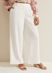 Petite Tyla White Wide Leg Trousers - White
