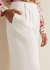 Petite Tyla White Wide Leg Trousers - White