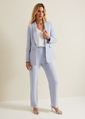 Alexis Pleat Waistband Suit Trouser - Blue