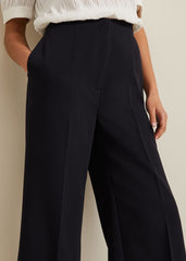 Petite Aubrielle Clean Crepe Culottes - Navy