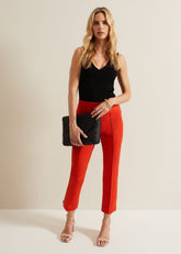 Miah Stretch Capri Trousers - Red