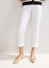 Miah Stretch Capri Trousers - White