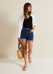 Denise Denim Shorts - Mid Wash Blue