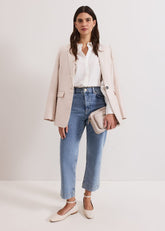 Lexi Mid Wash Crop Straight Jean - Mid Wash